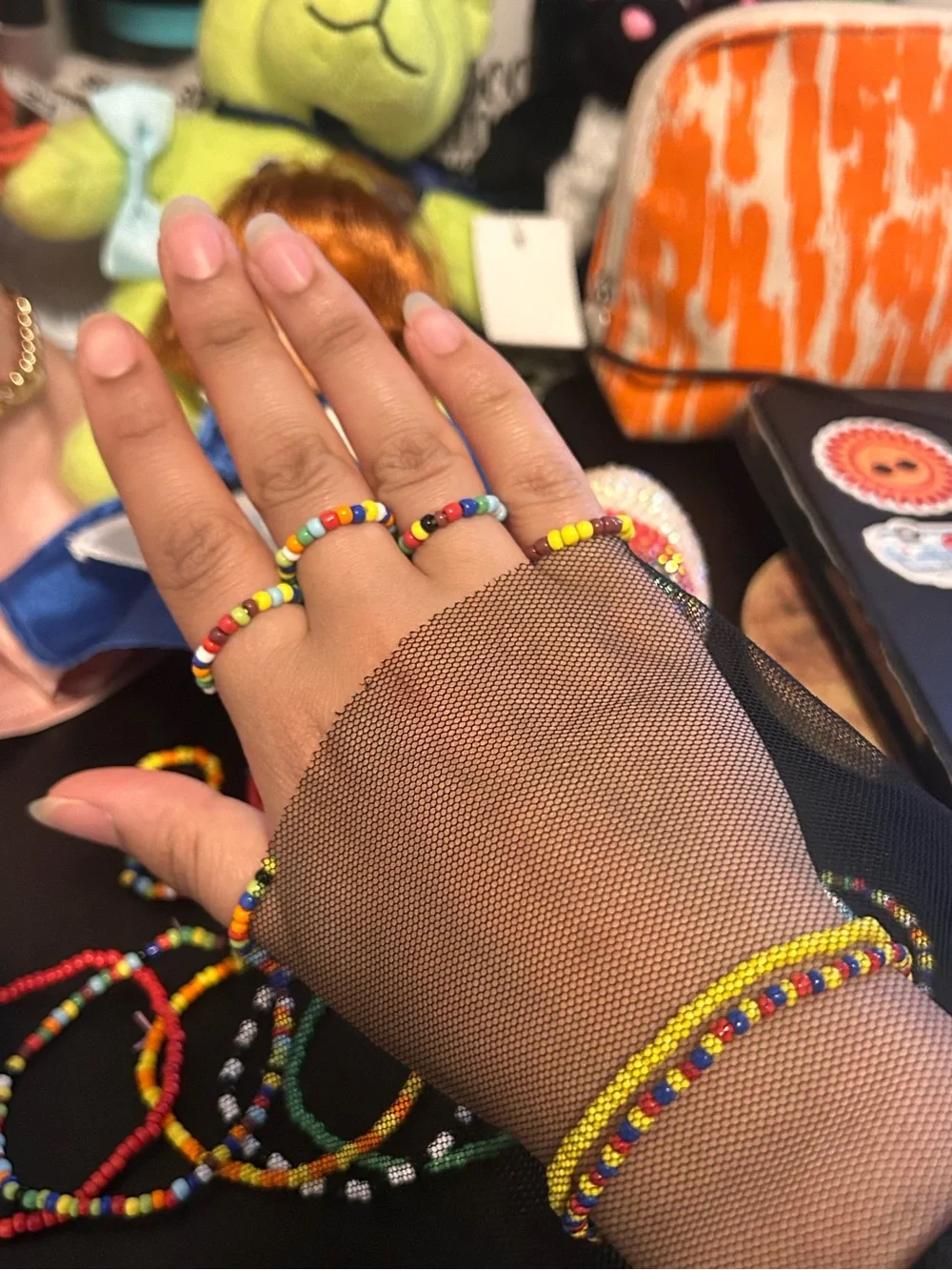 Colorful Kids Beaded Stretch Bracelet Set - Multicolor
